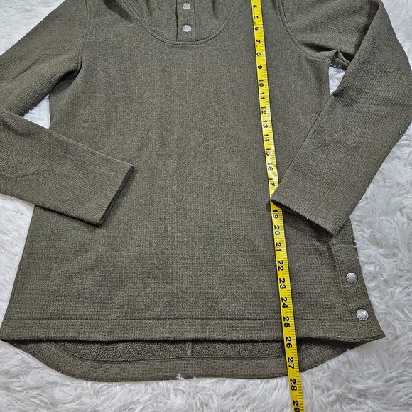 The North Face Womens Olive Green Snap Button Knit Stitch Hoodie Sweatshirt Sz S - Picture 11 of 12